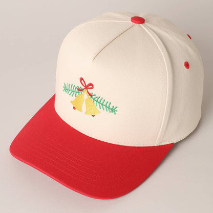 Christmas Jingle Bell Embroidery Baseball Cap
