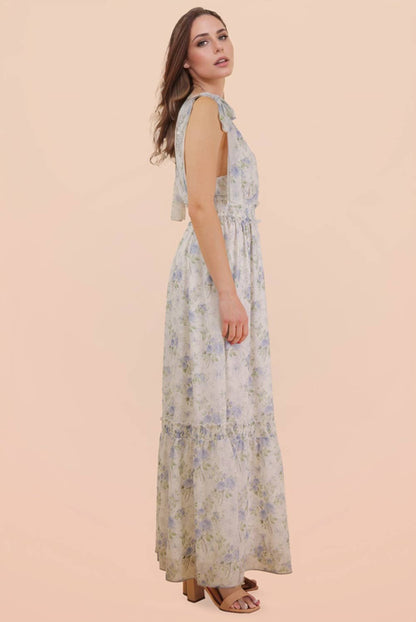 Floral Printed Shoulder Strap Midi Dress