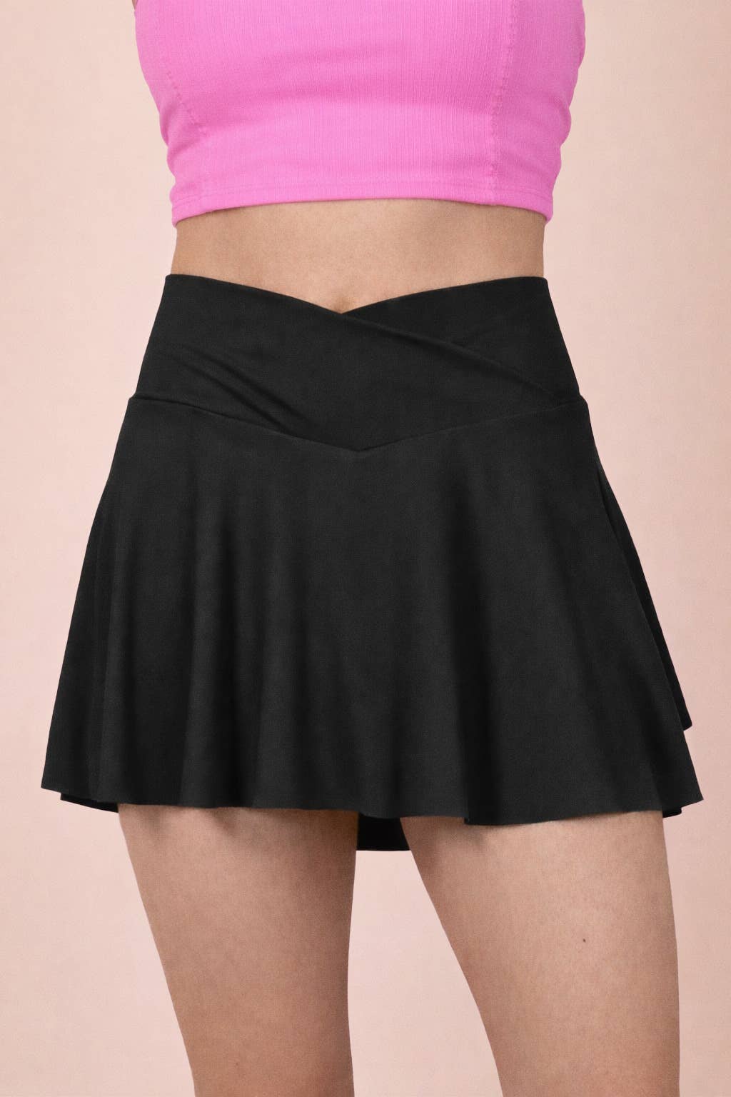 Layered Bottom Activewear Skirt W/ Inside Shorts
