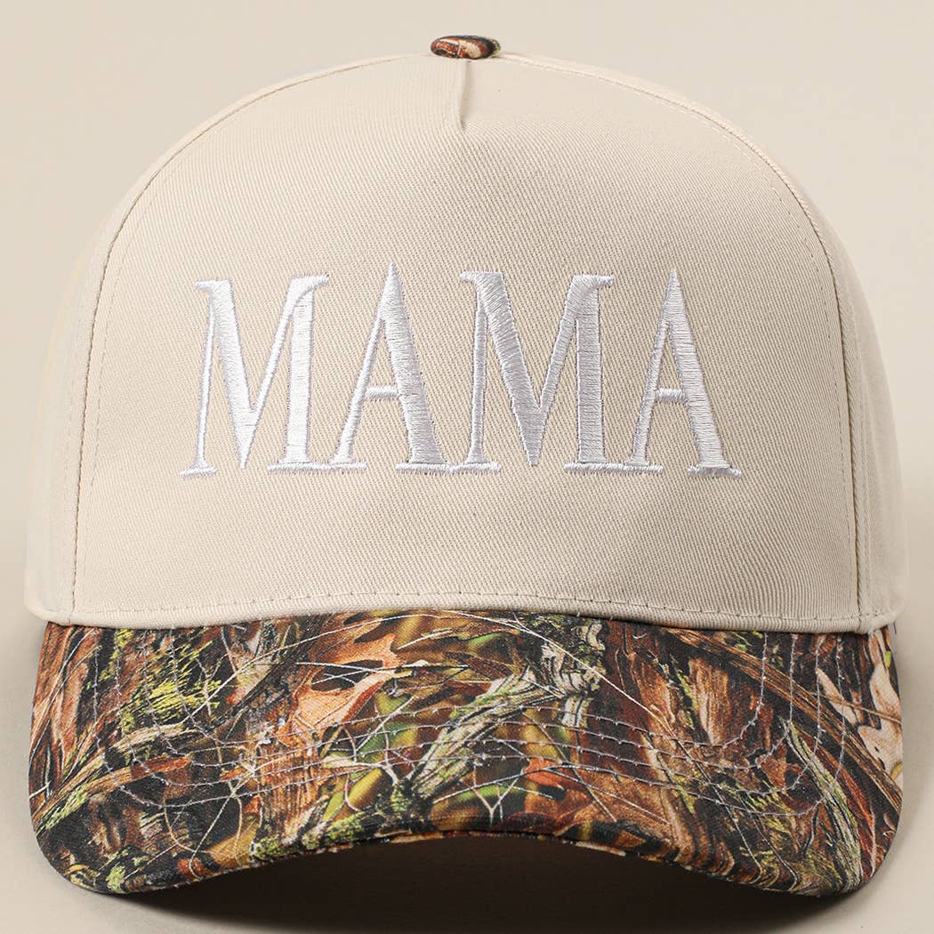 MAMA Letter Embroidery Camo Two-Tone Trucker Hat