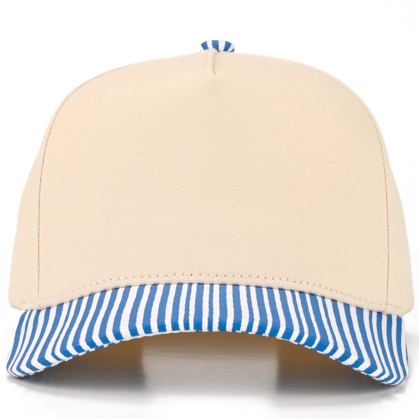 C.C Striped Pattern on Bill Plain Two Tone Trucker Hat
