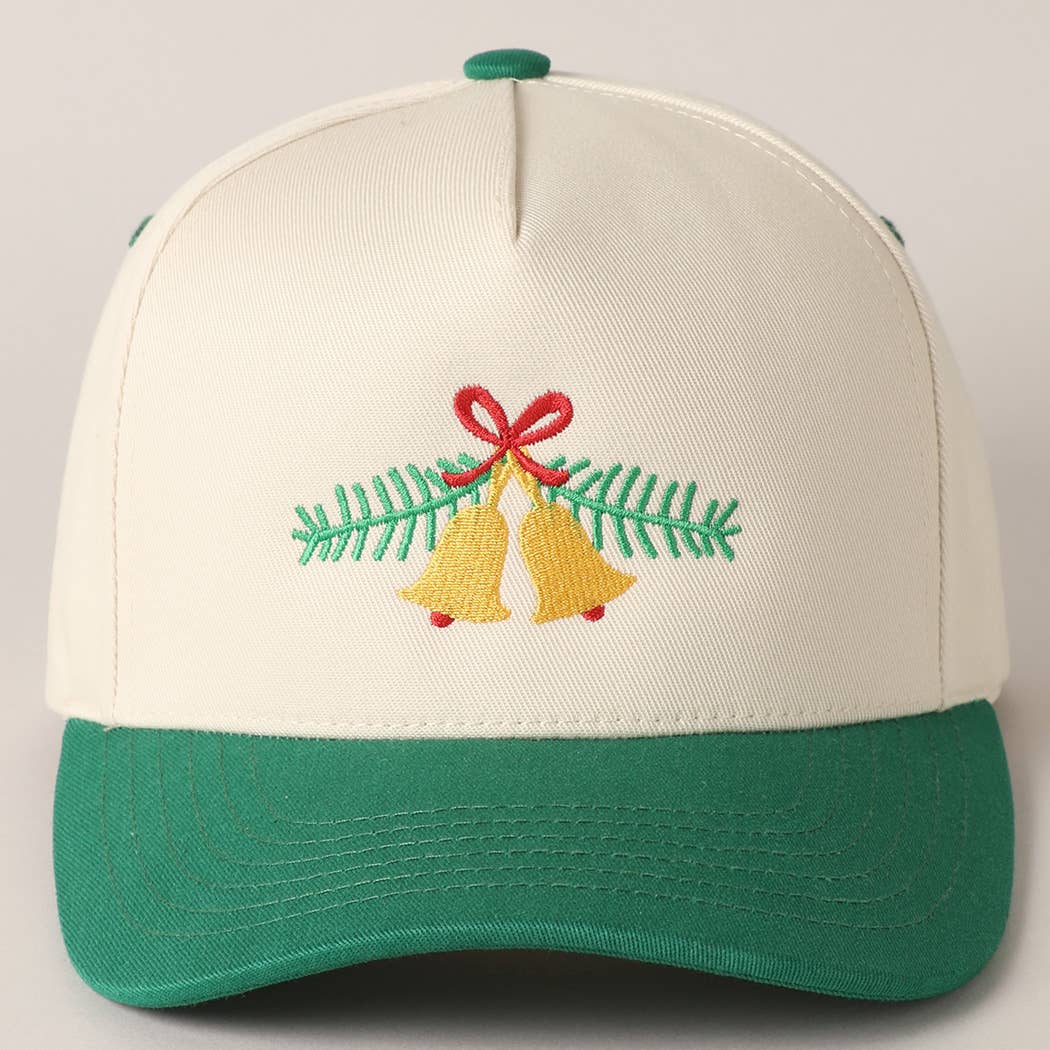 Christmas Jingle Bell Embroidery Baseball Cap