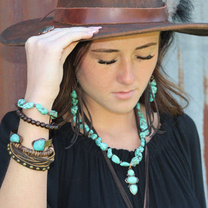 Genuine Natural Turquoise Cuff Bangle Bracelet