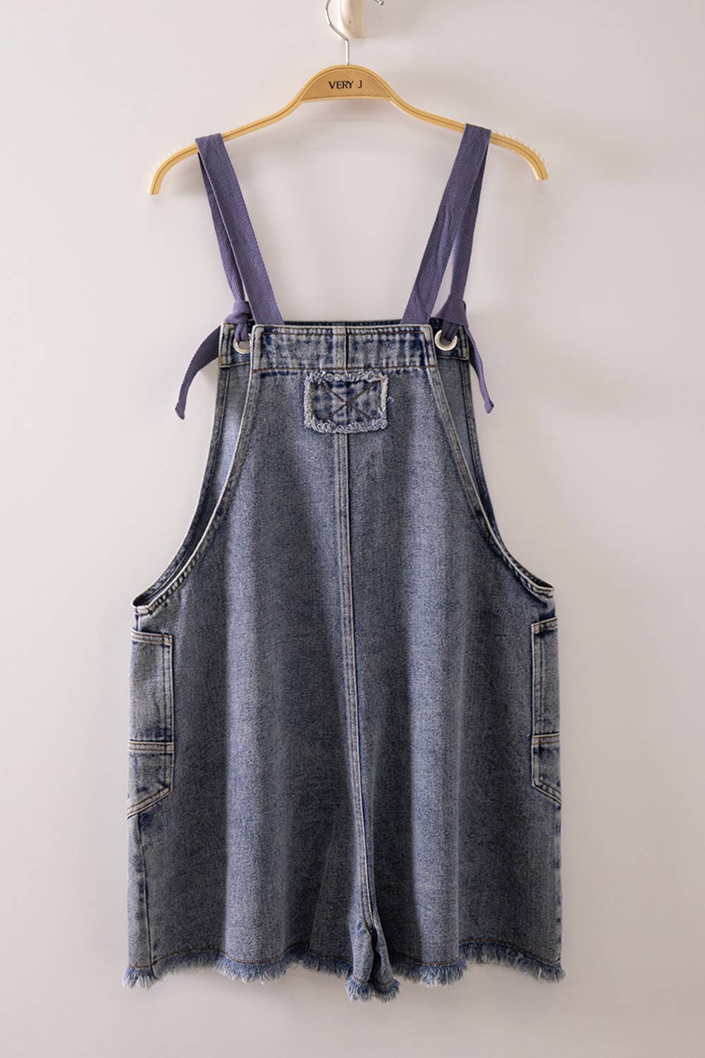 Washed Denim Pocket Overall Romper