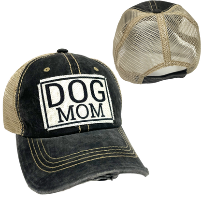 DOG MOM BALL CAP | WOMAN'S HAT | DISTRESSED