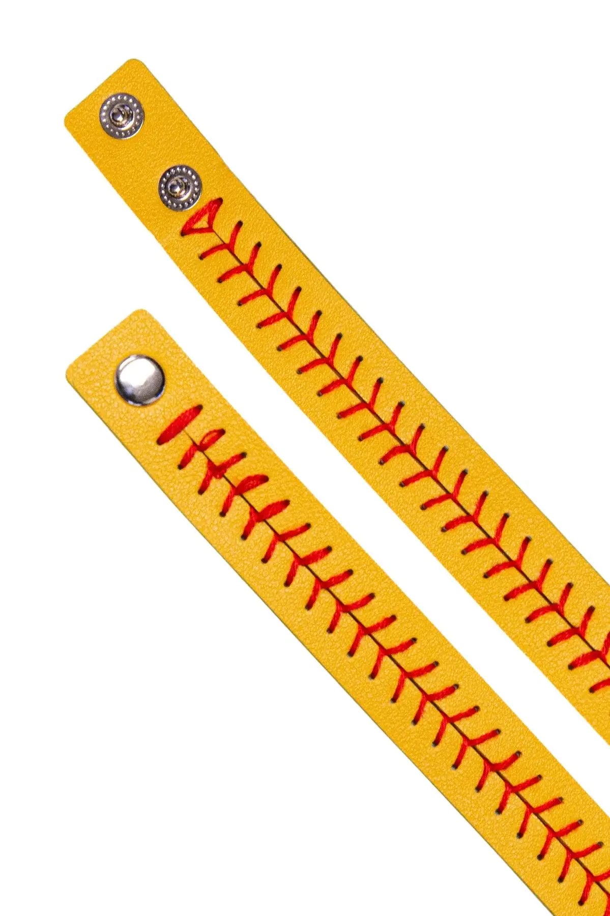 It's All About The Base Yellow Red Softball Snap Bracelet