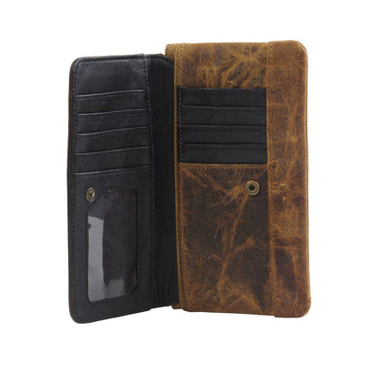 MYRA OAK FIRE  LEATHER AND HAIRON WALLET