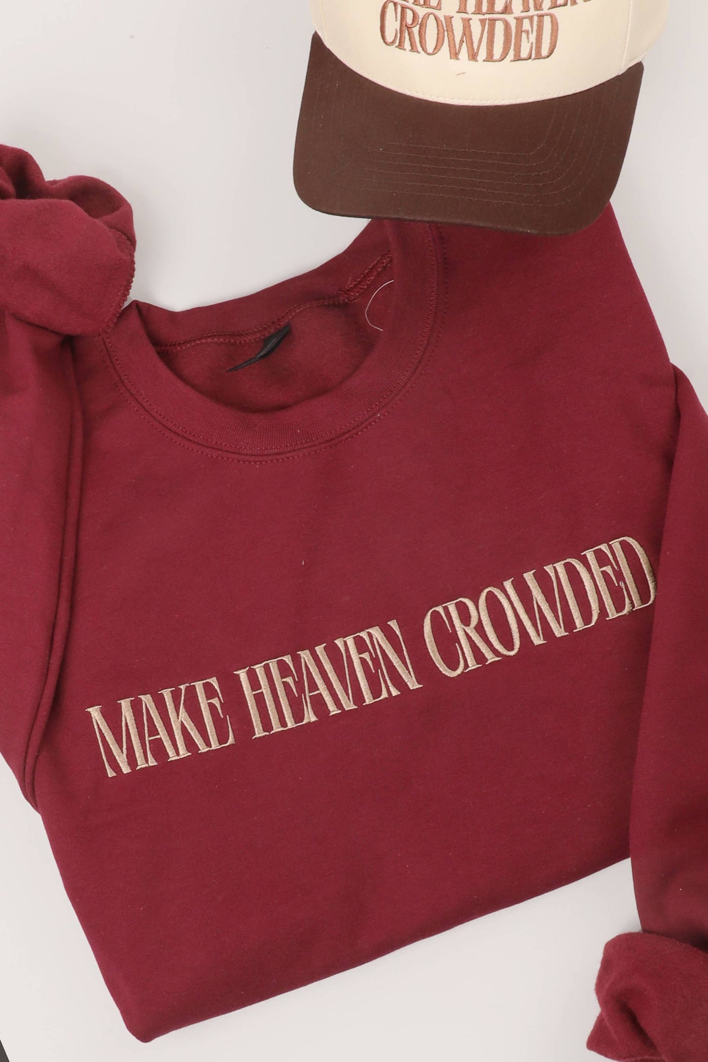 MAKE HEAVEN CROWDED Embroidered Heavyweight Sweatshirt