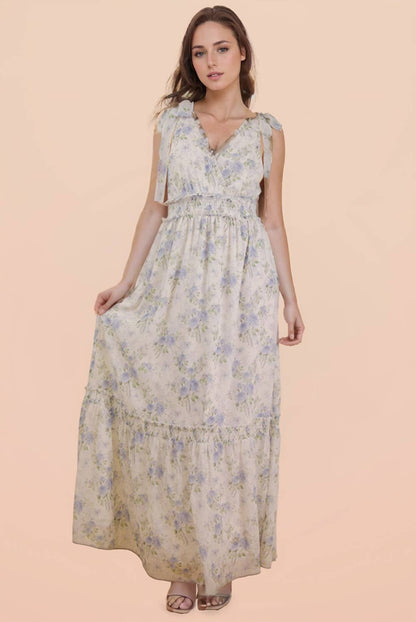 Floral Printed Shoulder Strap Midi Dress