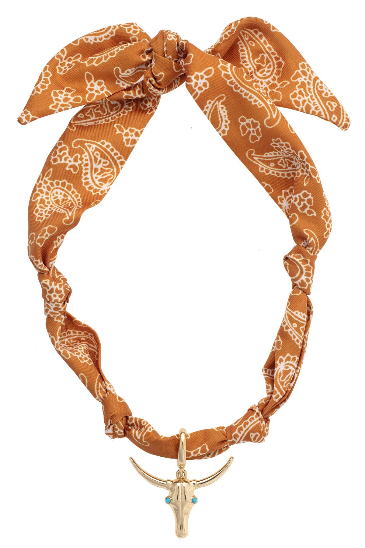 Taos Bandana Scarf Necklace in Burnt Orange