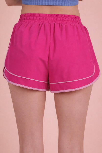 Tow Tone Activewear Shorts W/ Pantie Lining