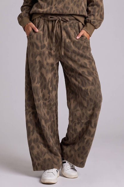Abstract Leopard Barrel Pants