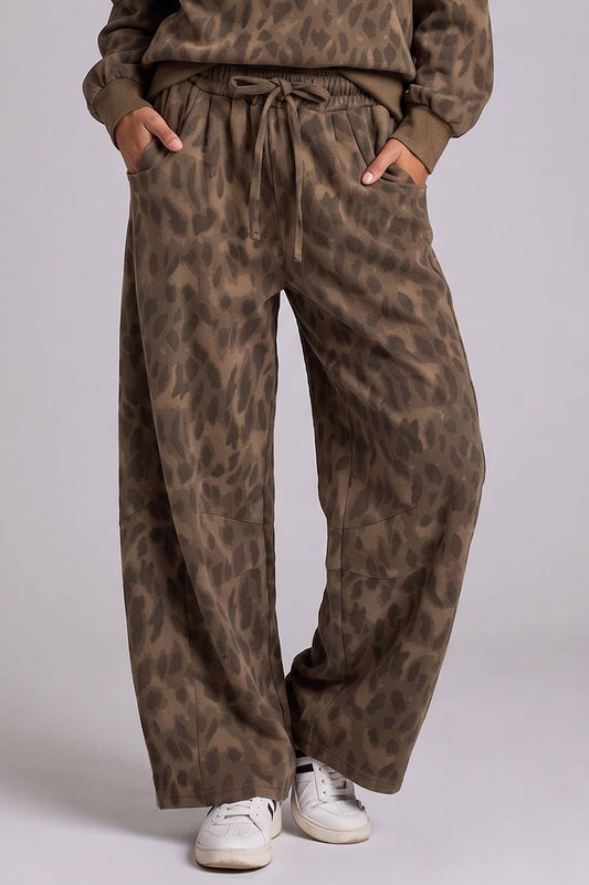 Abstract Leopard Barrel Pants