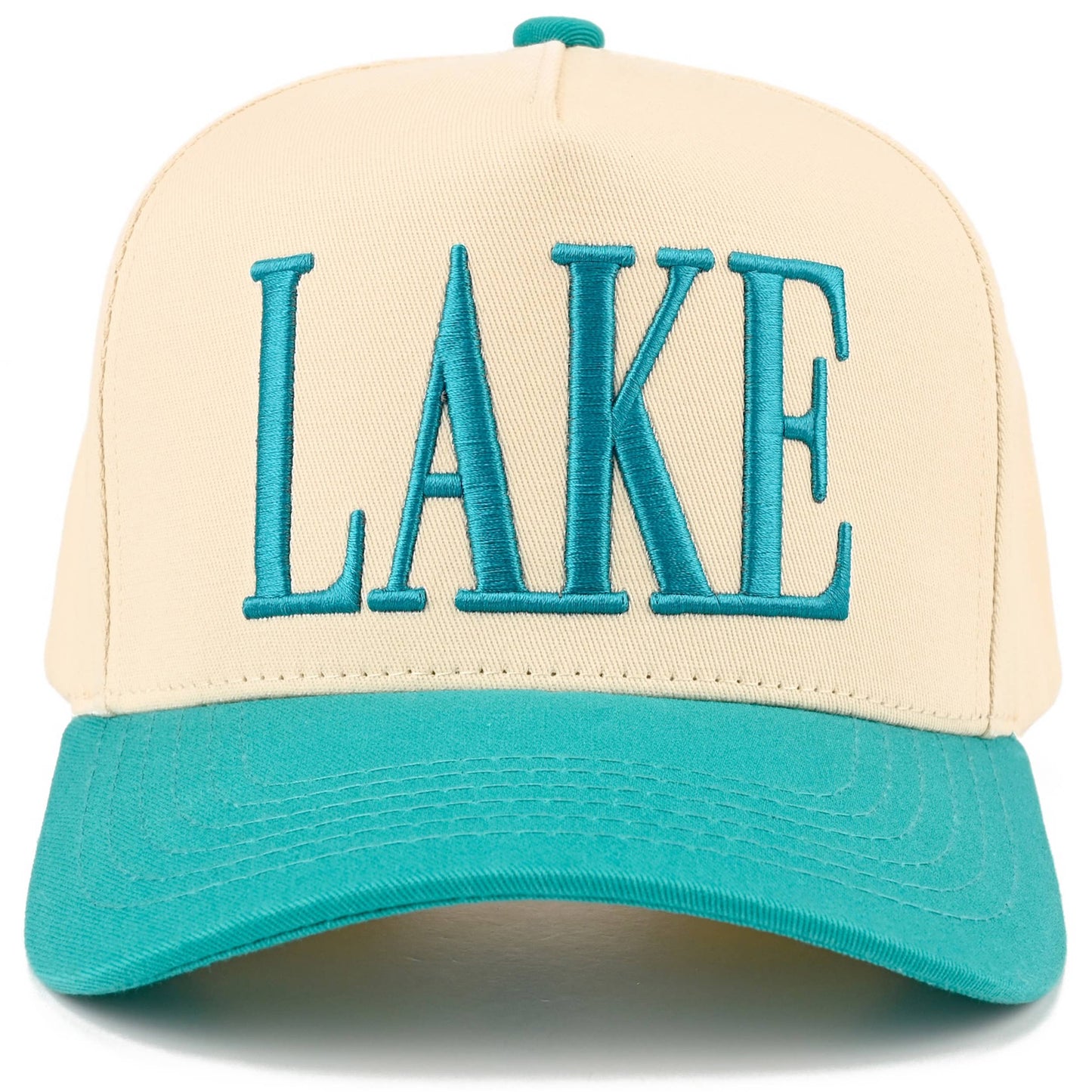 C.C LAKE Letter Embroidered Two Tone Trucker Hat