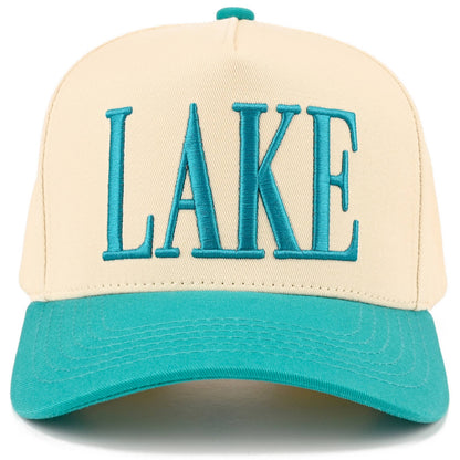 C.C LAKE Letter Embroidered Two Tone Trucker Hat