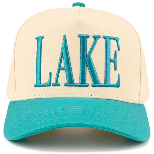 C.C LAKE Letter Embroidered Two Tone Trucker Hat
