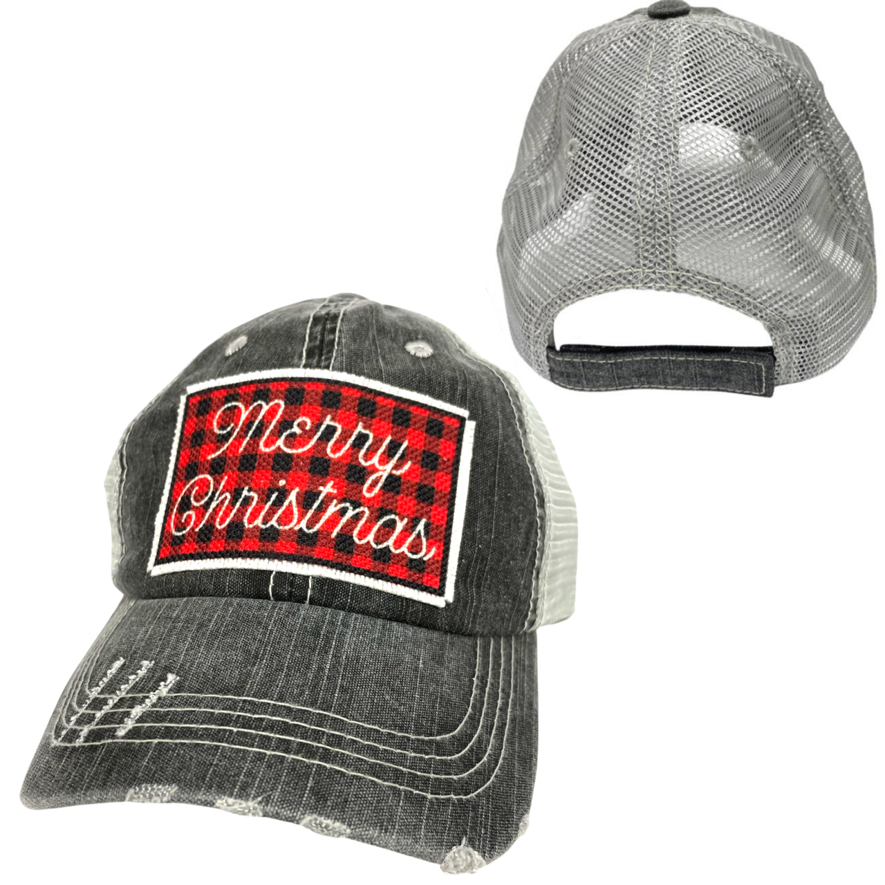 MERRY CHRISTMAS BUFFALO CHECK CAP