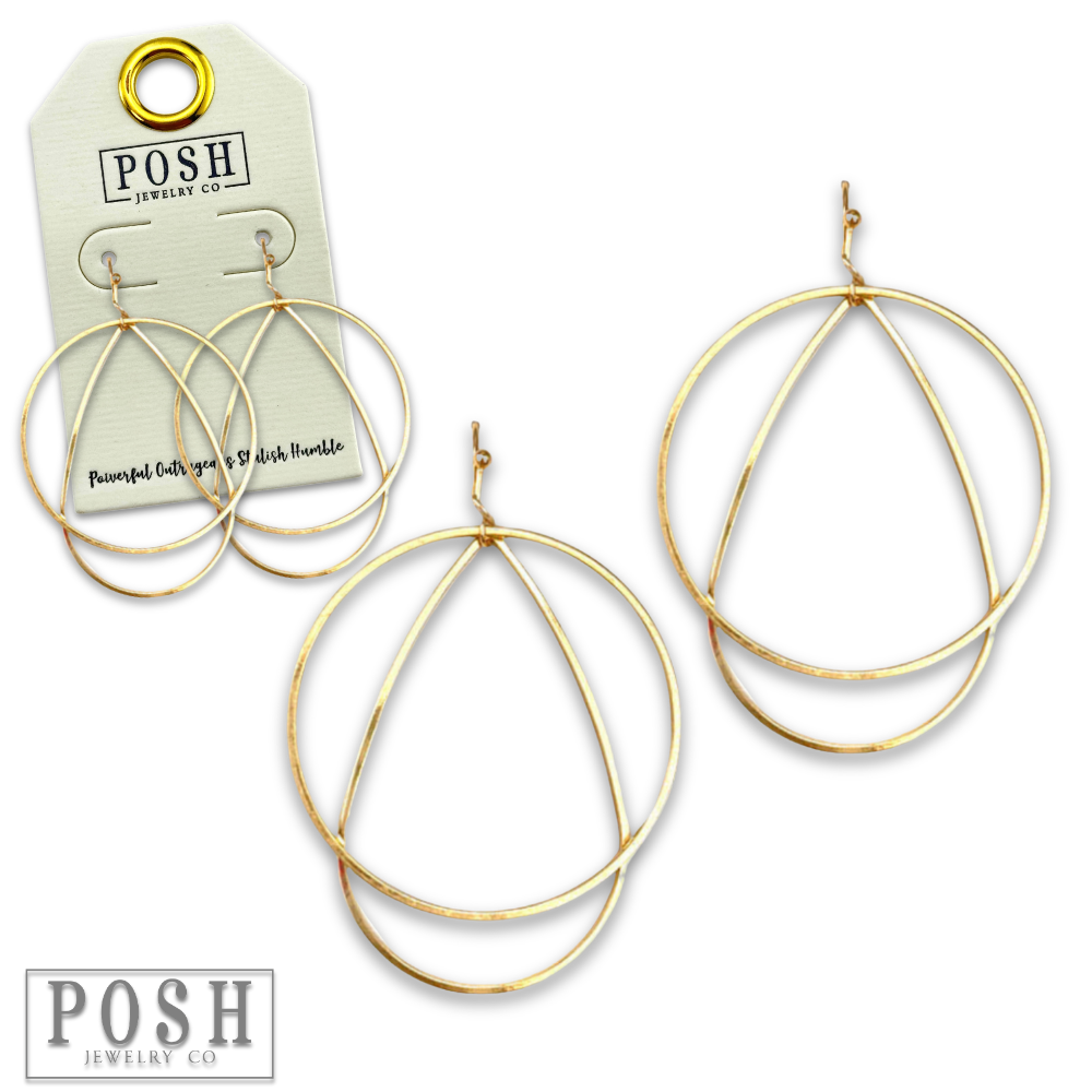 Teardrop over circle earring