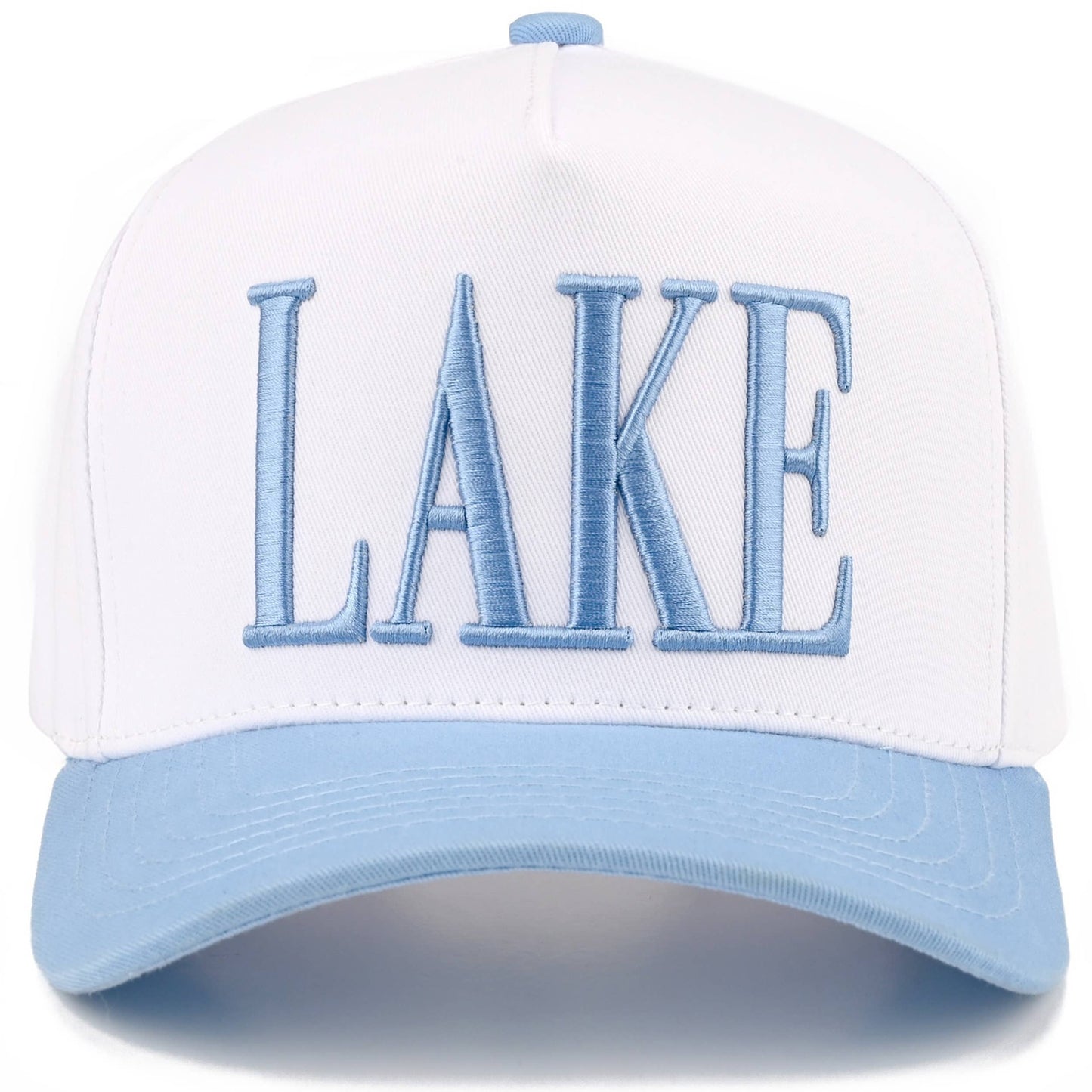 C.C LAKE Letter Embroidered Two Tone Trucker Hat