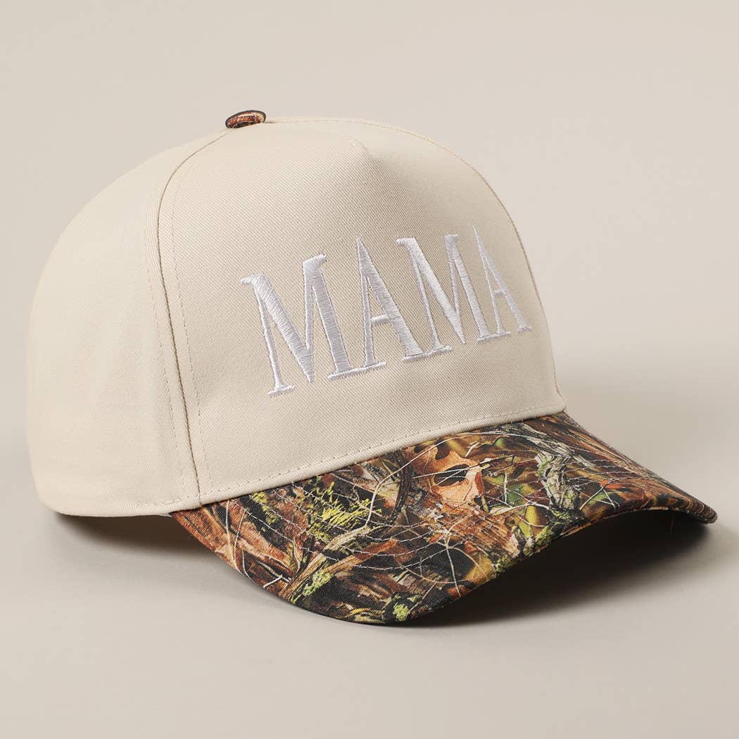 MAMA Letter Embroidery Camo Two-Tone Trucker Hat