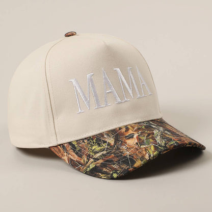 MAMA Letter Embroidery Camo Two-Tone Trucker Hat