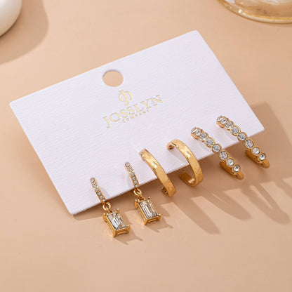 Crystal-Accented Gold Hoop Earring Set | 80E61945