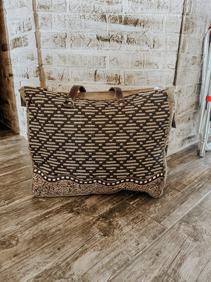 Embossed Leather Travel, Overnight Myra Weekender Bag