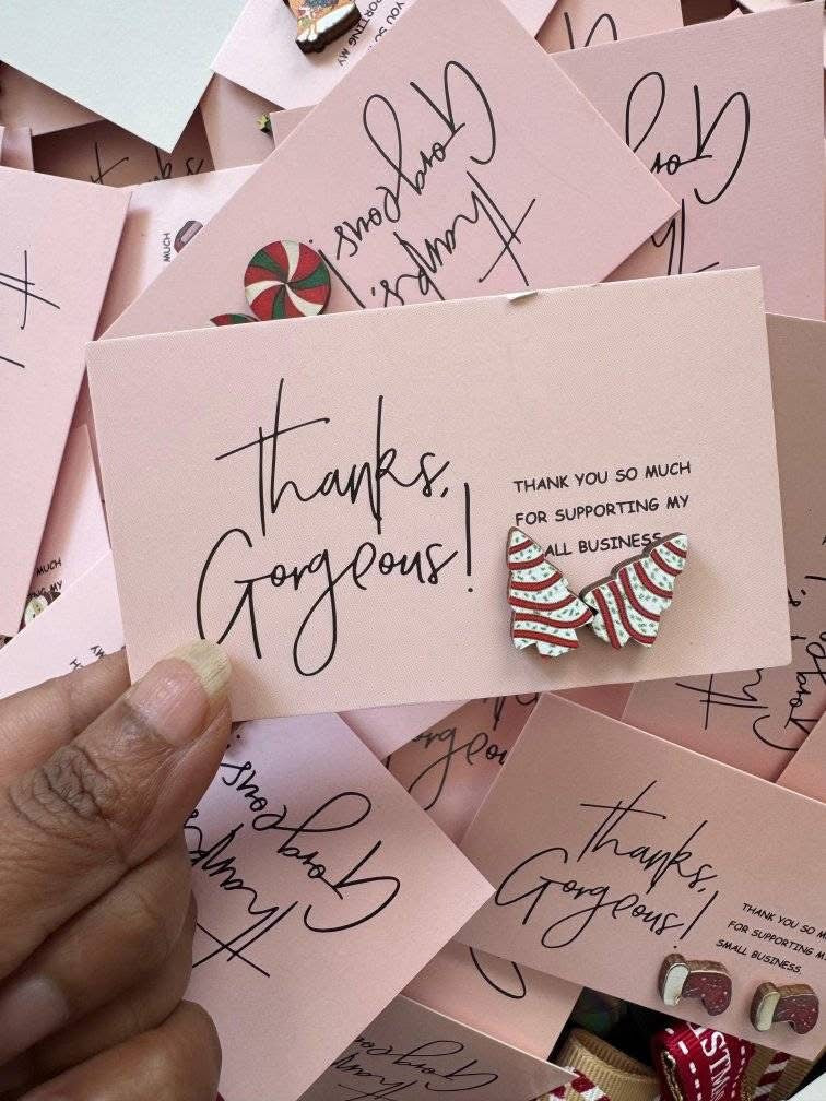 Wooden Christmas Studs