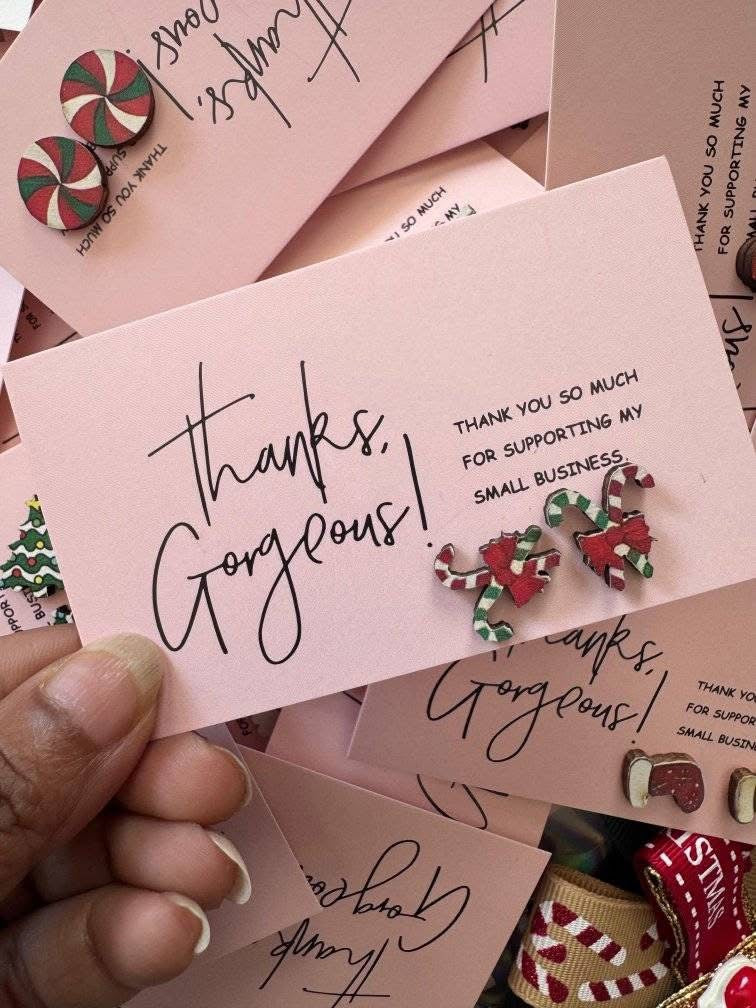 Wooden Christmas Studs