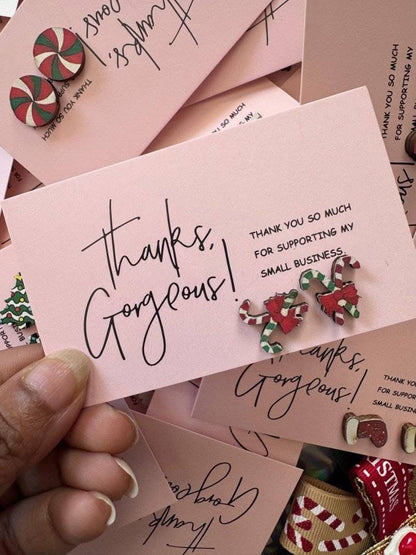 Wooden Christmas Studs