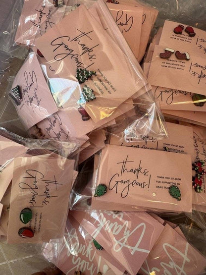 Wooden Christmas Studs