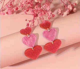 Acrylic Heart Earrings