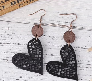 Black Heart Earrings