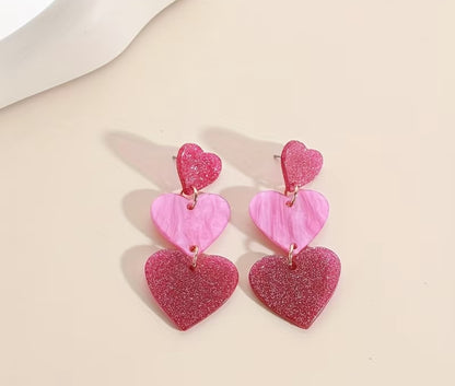 Acrylic Heart Earrings