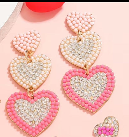 Beaded Heart Earrings