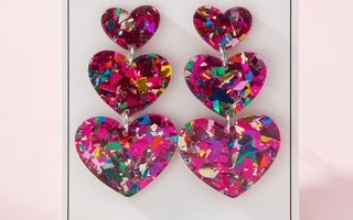 Acrylic Heart Earrings