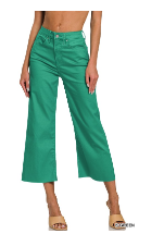 HR Flare Cropped Denim - Kelly Green