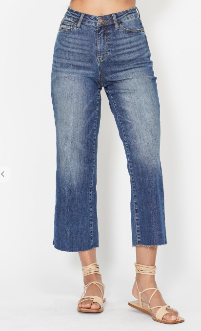 HW Back Pocket Embroidery Crop Wide