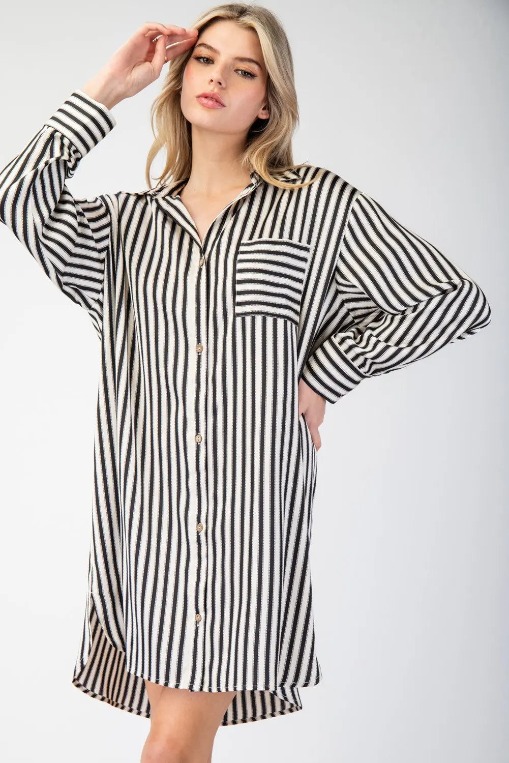 Plus Striped Mini Dress