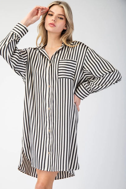 Plus Striped Mini Dress