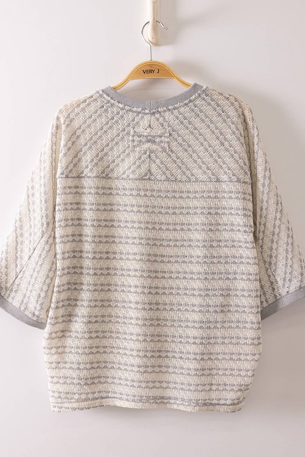 PLUS SIZE Textured Stripe Knit Top 