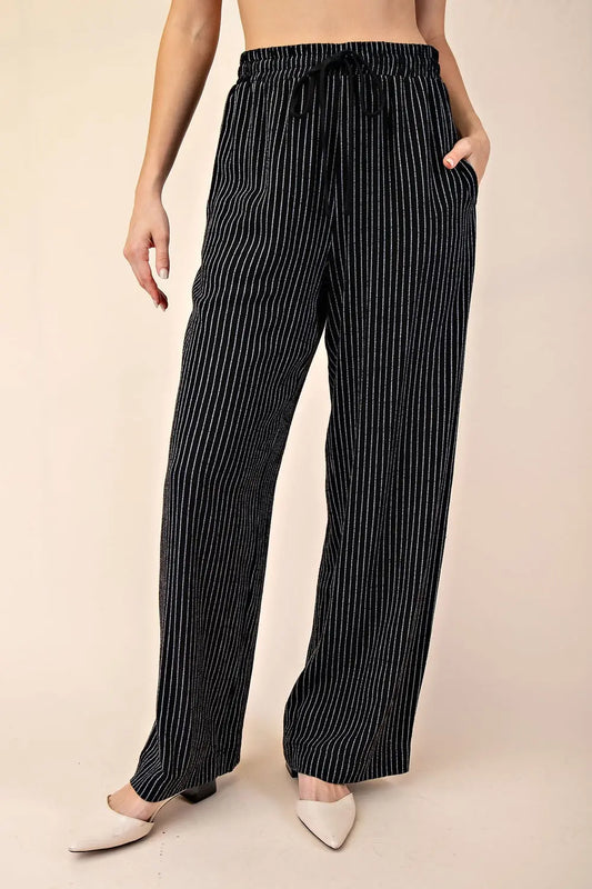 PLUS STRIPED PANTS WITH DRAWSTRING
