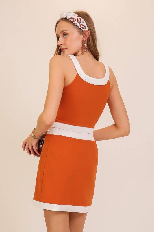 Game Day Color Block Contrast Crop Top