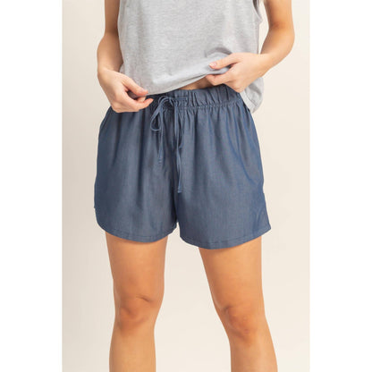 Elastic Waist Drawstring Shorts