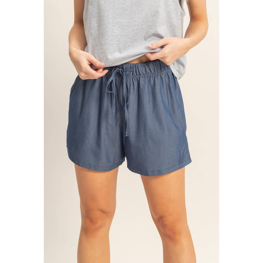 Elastic Waist Drawstring Shorts