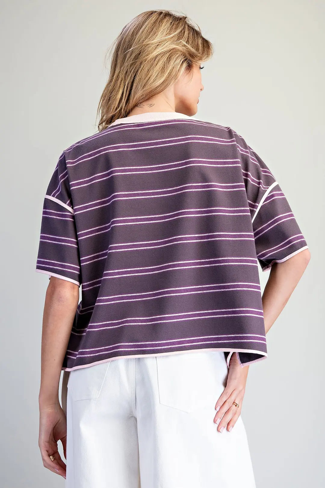 Soft Washed Striped Boxy top