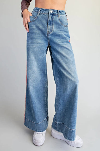 Side Striped Denim Jeans