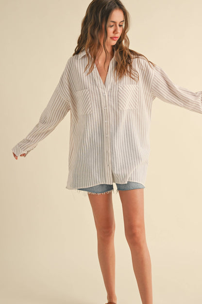 STRIPED PATTERN BUTTON DOWN SHIRTS