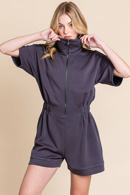SCUBA ZIP UP ROMPER