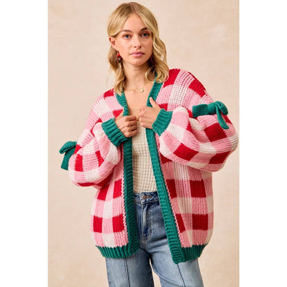 CHRISTMAS THEME OPEN FRONT SWEATER CARDIGAN